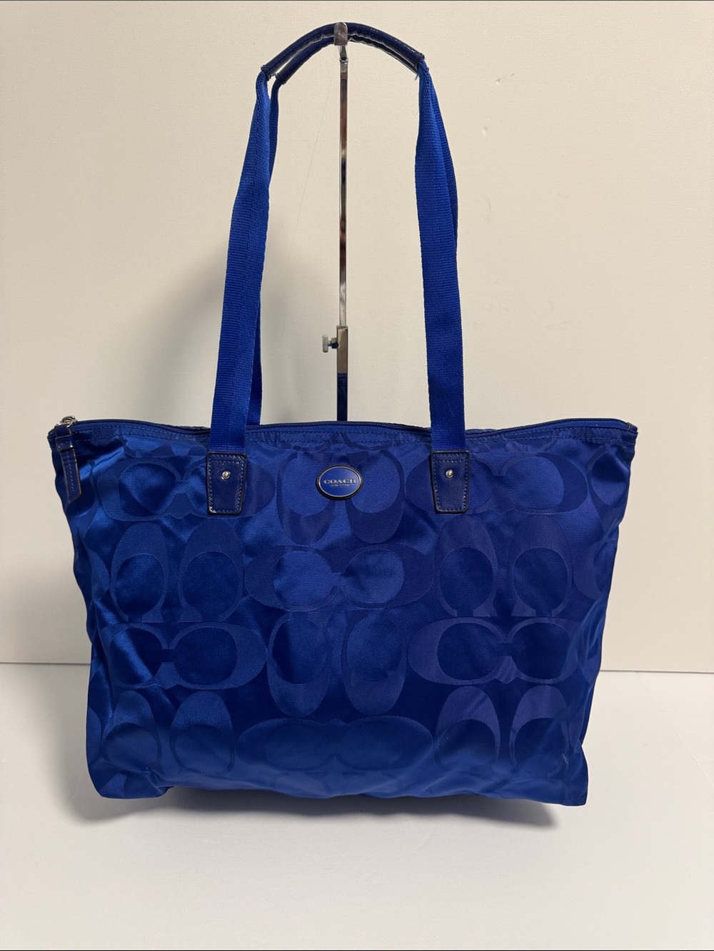 Coach Getaway Signature Nylon Packable Weekender Tote Blue